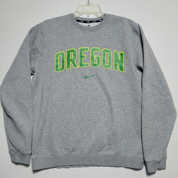 Oregon Ducks Nike Gray "OREGON" Wordmark Crewneck Sweatshirt Size MEDIUM - Picture 1 of 7